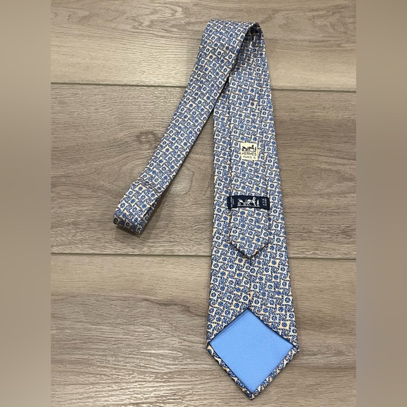 Hermes Other - Hermes Abstract Print Blue 100% Silk Made in France Necktie